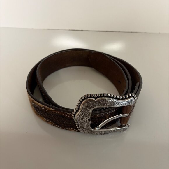 Ranger Western Cross Design Leather Belt 40 in Genuine Handtooled Cowhide WB3582 - Picture 1 of 8